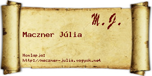 Maczner Júlia névjegykártya