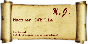 Maczner Júlia névjegykártya