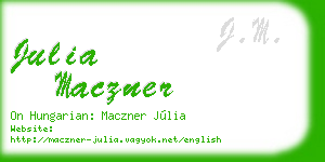julia maczner business card